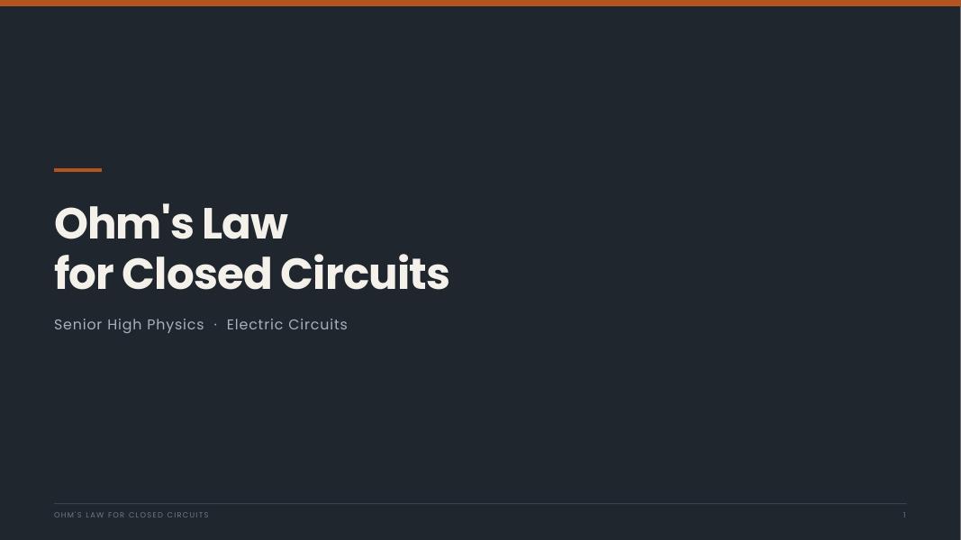 Closed-Circuit Ohm's Law — first page preview